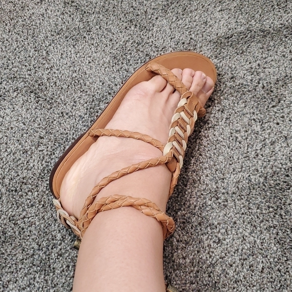 Zimmermann Womens Link Weave Tie Leather Gladiator Flats Sandals sz 36 US 5.5 - Picture 4 of 15